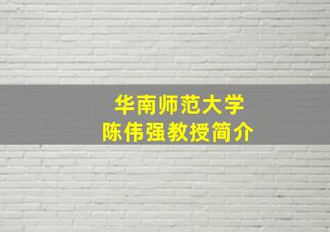 华南师范大学陈伟强教授简介