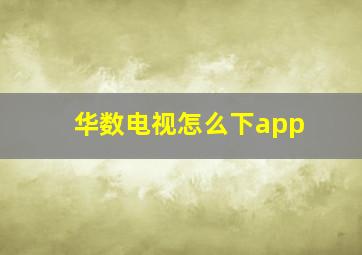 华数电视怎么下app