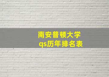 南安普顿大学qs历年排名表