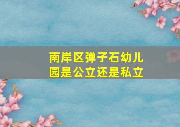 南岸区弹子石幼儿园是公立还是私立