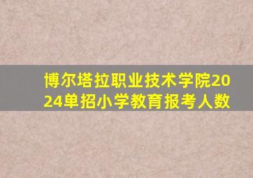 博尔塔拉职业技术学院2024单招小学教育报考人数