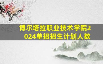 博尔塔拉职业技术学院2024单招招生计划人数