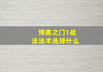 博德之门1战法法术选择什么