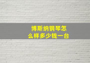 博斯纳钢琴怎么样多少钱一台