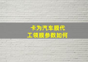 卡为汽车膜代工领膜参数如何