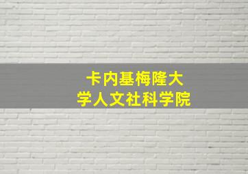 卡内基梅隆大学人文社科学院