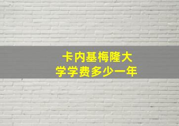 卡内基梅隆大学学费多少一年