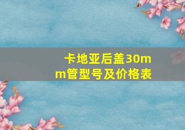 卡地亚后盖30mm管型号及价格表