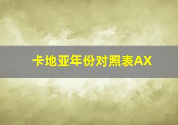 卡地亚年份对照表AX