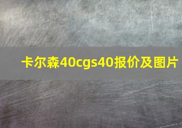 卡尔森40cgs40报价及图片