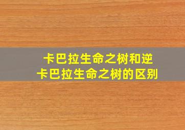 卡巴拉生命之树和逆卡巴拉生命之树的区别