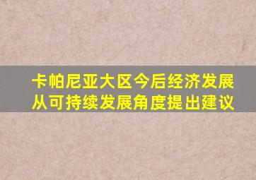 卡帕尼亚大区今后经济发展从可持续发展角度提出建议