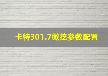 卡特301.7微挖参数配置