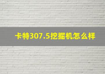 卡特307.5挖掘机怎么样