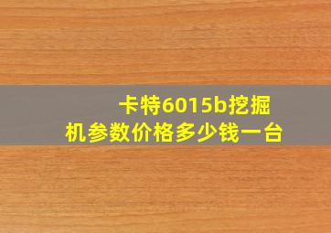 卡特6015b挖掘机参数价格多少钱一台