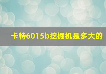 卡特6015b挖掘机是多大的