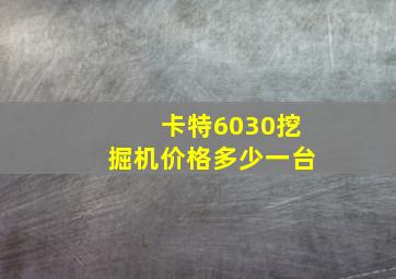 卡特6030挖掘机价格多少一台