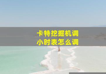 卡特挖掘机调小时表怎么调