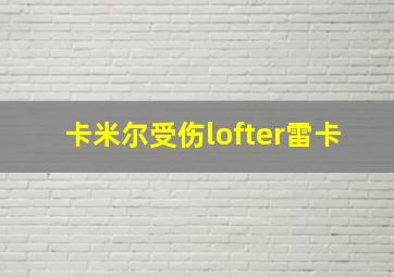 卡米尔受伤lofter雷卡