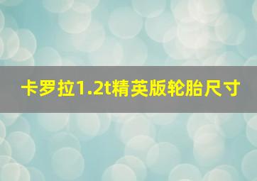 卡罗拉1.2t精英版轮胎尺寸