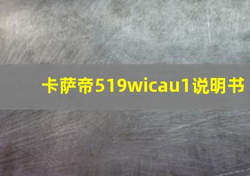 卡萨帝519wicau1说明书