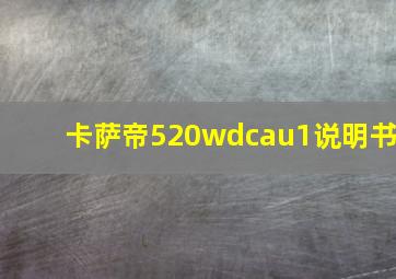 卡萨帝520wdcau1说明书