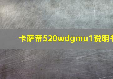 卡萨帝520wdgmu1说明书