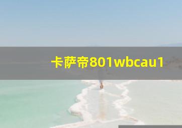 卡萨帝801wbcau1