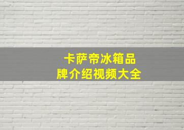 卡萨帝冰箱品牌介绍视频大全