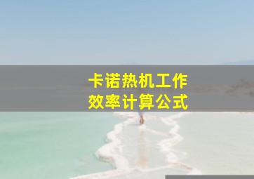 卡诺热机工作效率计算公式