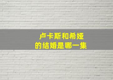 卢卡斯和希娅的结婚是哪一集