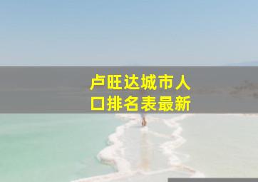 卢旺达城市人口排名表最新