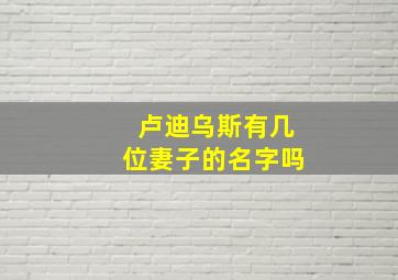 卢迪乌斯有几位妻子的名字吗