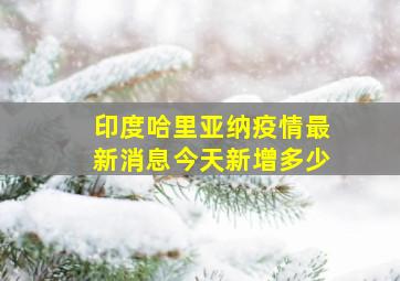 印度哈里亚纳疫情最新消息今天新增多少