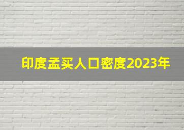 印度孟买人口密度2023年