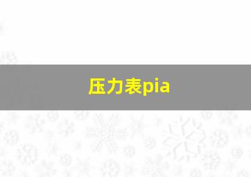 压力表pia