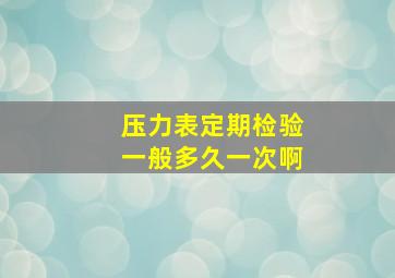 压力表定期检验一般多久一次啊