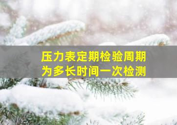 压力表定期检验周期为多长时间一次检测