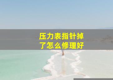 压力表指针掉了怎么修理好