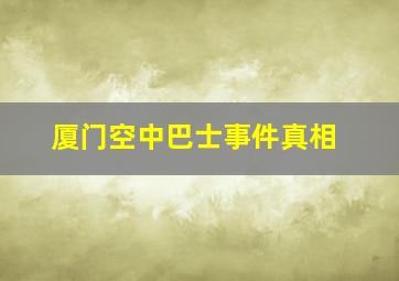 厦门空中巴士事件真相