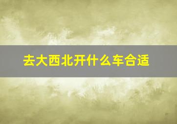 去大西北开什么车合适