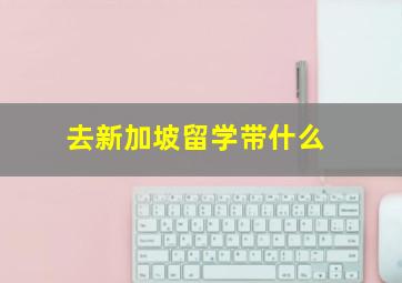 去新加坡留学带什么