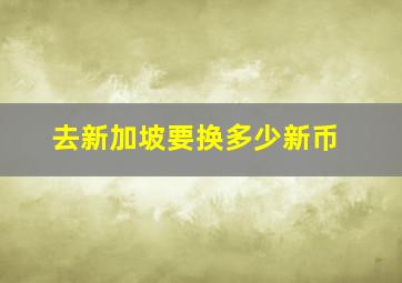 去新加坡要换多少新币