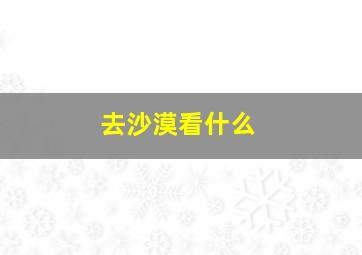 去沙漠看什么