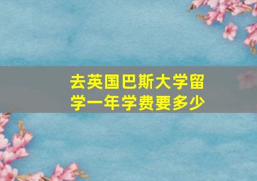 去英国巴斯大学留学一年学费要多少