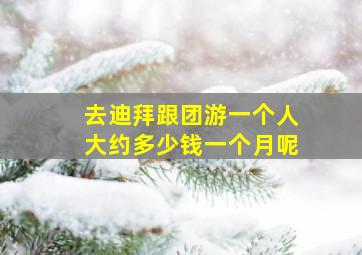 去迪拜跟团游一个人大约多少钱一个月呢