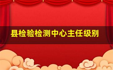 县检验检测中心主任级别