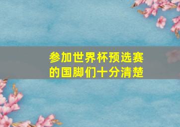 参加世界杯预选赛的国脚们十分清楚