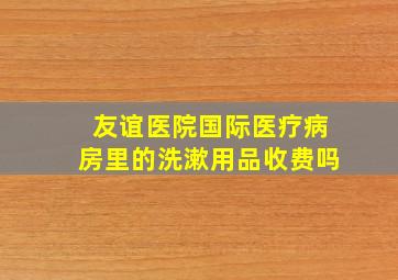 友谊医院国际医疗病房里的洗漱用品收费吗