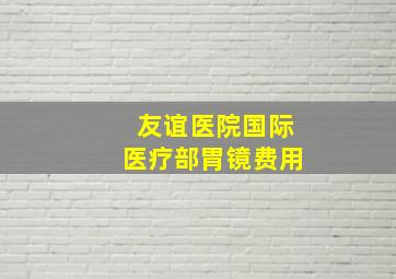 友谊医院国际医疗部胃镜费用